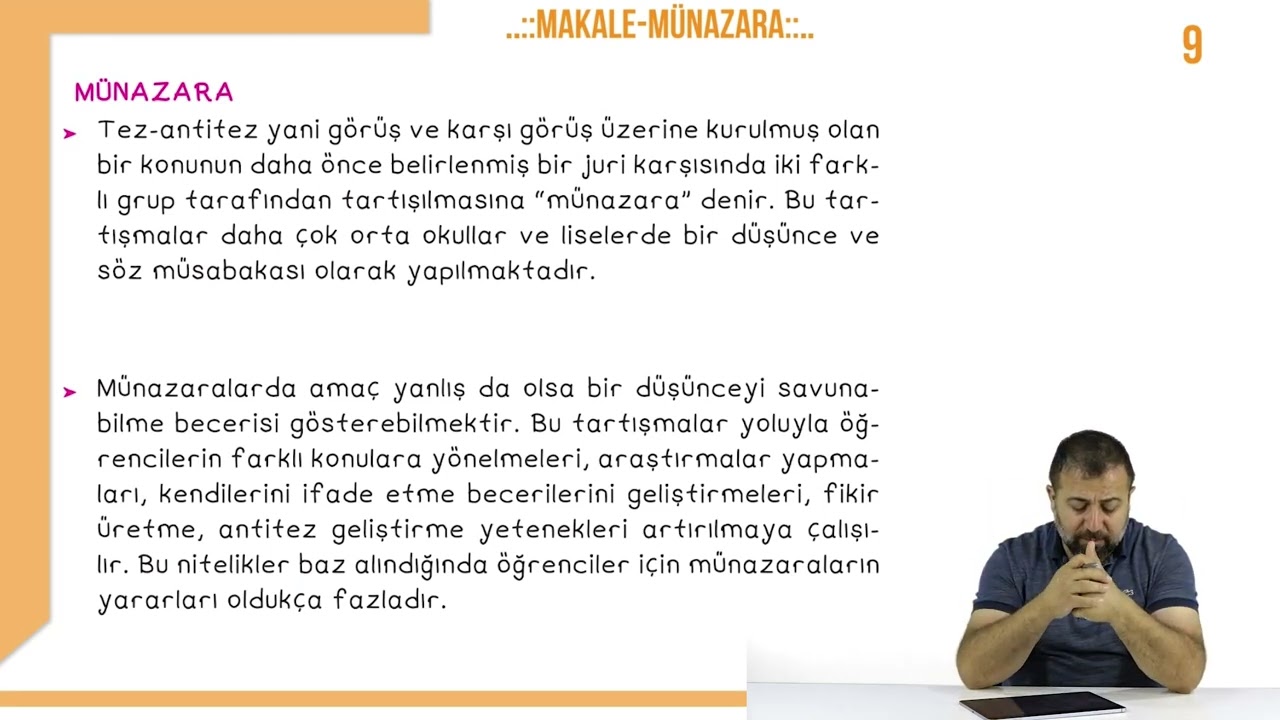 11.Sınıf Edebiyat - Makale Münazara