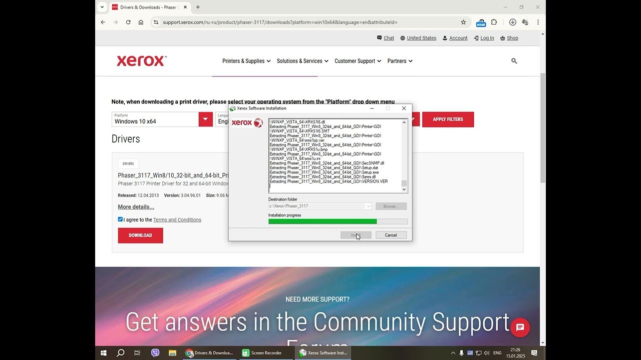 Xerox Phaser 3117 - встановлення/налаштування драйвера принтера