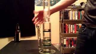 16" Double Honeycomb Water Pipe 7MM thick w/ Cyclone perc Splashguard www.MaxQualityGlass.com Review