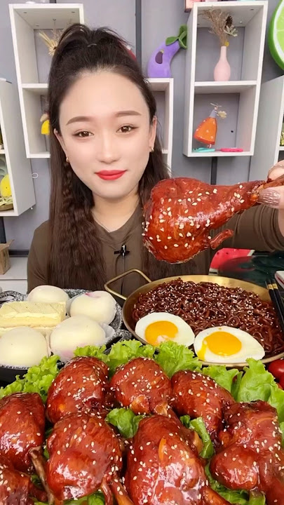 먹방 먹는 소리, Black Bean Noodle, Fried Chicken, Dessert Eating #asmr #mukbang #eating #281