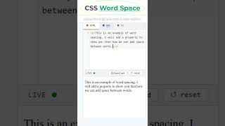 CSS Word Spacing #csstutorial #htmltutorial #coding