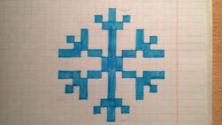 Снежинка/Snowflakes рисование по клеточкам #8
