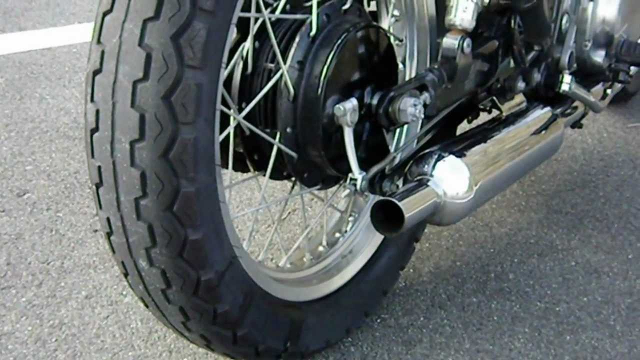 kawasaki W400 大和ステンレス マフラー音 その1 - YouTube