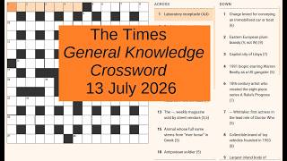The Times weekly General Knowledge Crossword (No 346)