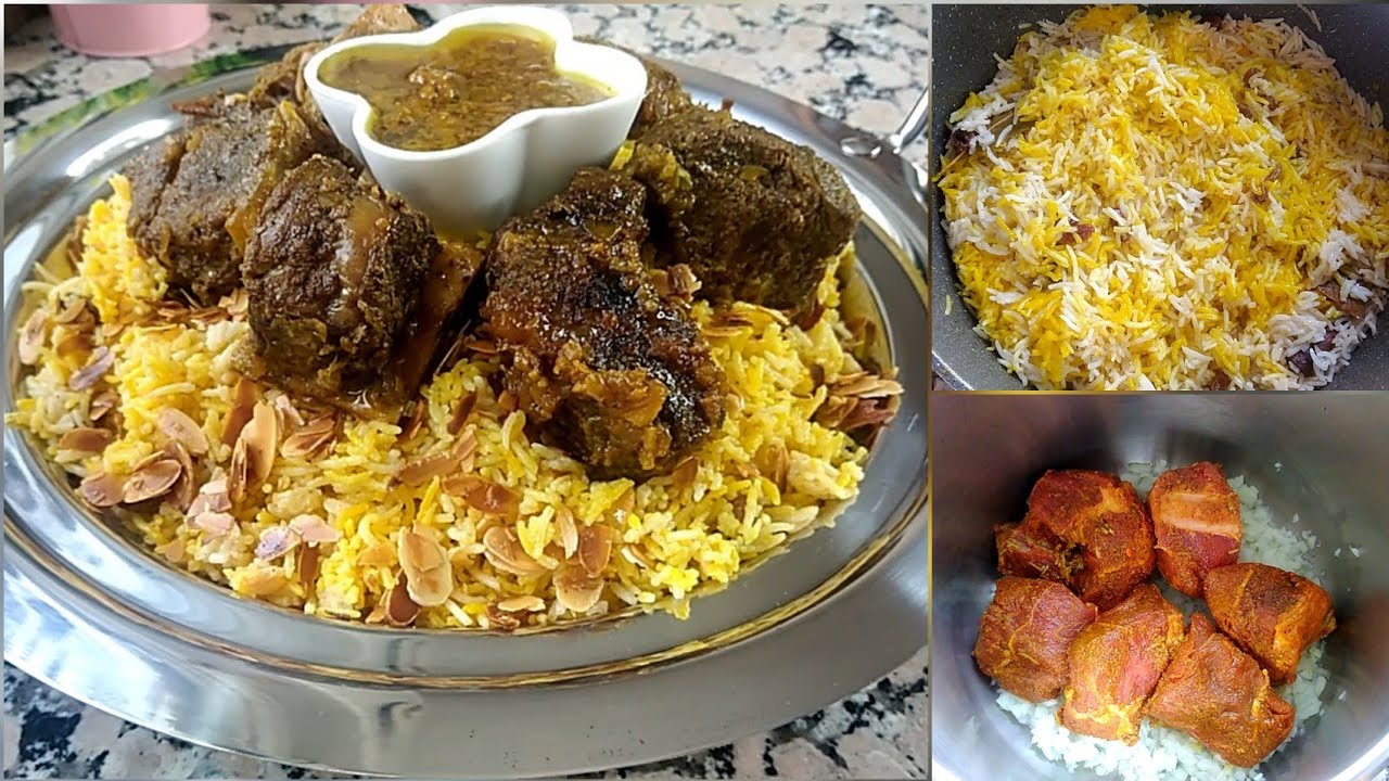 اللحم مشوي في كوكوط مع اسهل وألذ طبق أرز بجميع أسرار طهي الأرز حبة حبة👌عندك متجربوهشي في هد العيد
