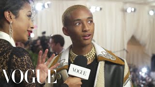 jaden smith on his cozy look for the met gala met gala 2018 with liza koshy vogue