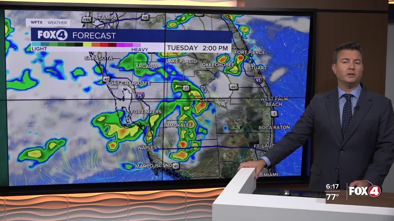 Scattered showers and storms expected early today - YouTube