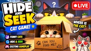 🐱 HIDE AND SEEK CAT GAME LIVE 🔴 Funny Cats Gameplay#hideandseekcatescape  #shortsfeed #mobilegame screenshot 3