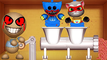 Huggy Wuggy Vs Tom Hero Dash Vs Meat Grinder | Kick the Buddy Mod Poppy Playtime Android Gameplay