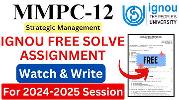 IGNOU MMPC-12 Solve Assignment 2024-2025 Download | IGNOU Free Assignment Download 2025 | #ignou