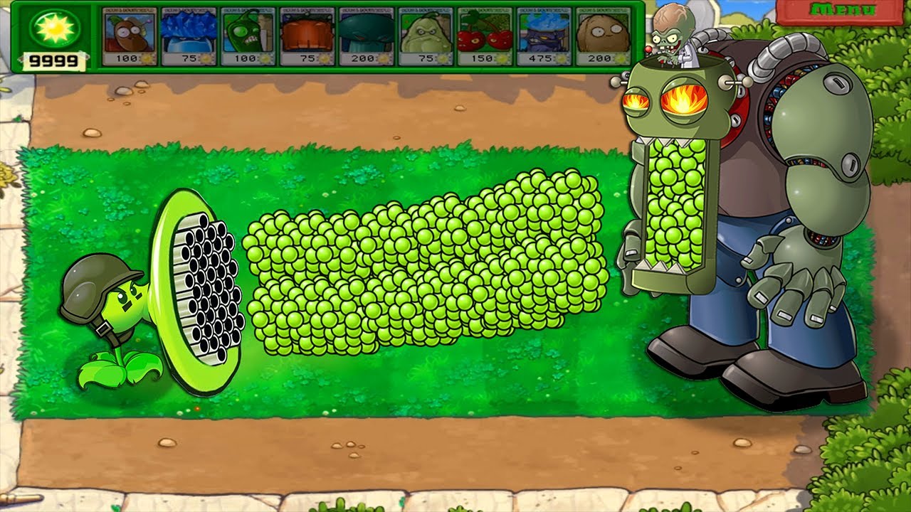 Plants vs Zombies Mod | ZomBotany - 99 Gatling PEA Plants VS Dr ...