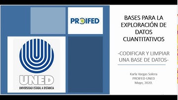 Video 1. Codificar y limpiar una base de datos