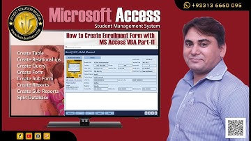 How to Create Enrollment Form with MS Access Using VBA Hindi
