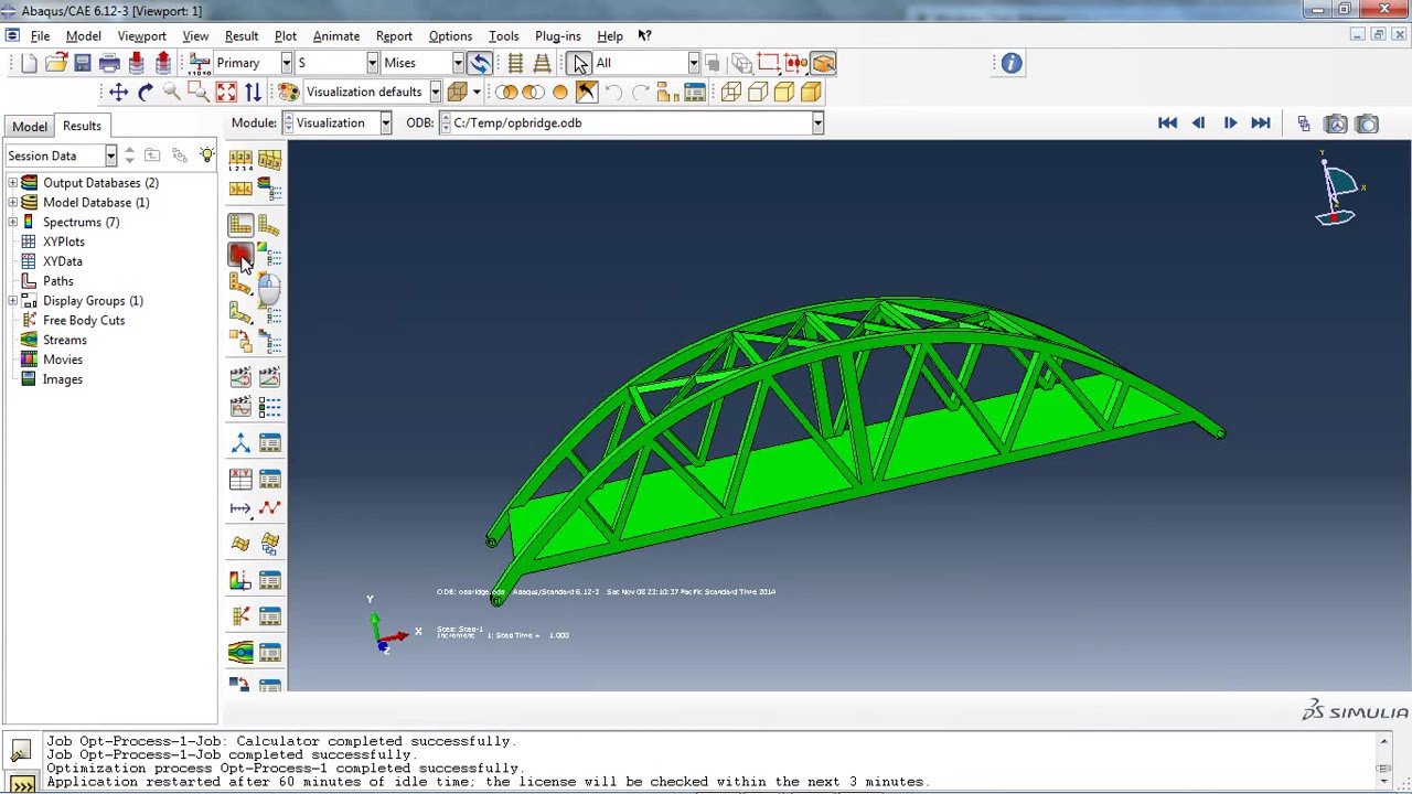 simple bridge optimization volume in abaqus - YouTube