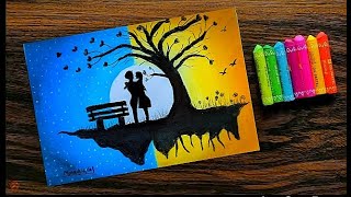 كيفية رسم مشهد الحلم بألوان الباستيل الزيتي خطوة بخطوة🎨🔥 screenshot 3