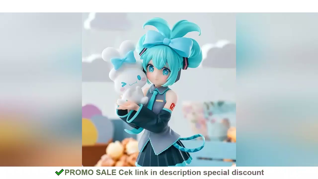 Hot 21CM Anime Hatsune Miku X Cinnamoroll Figure Anime Peripheral Collectible Models Decorative Deco