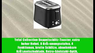 Tefal Collection Doppelschlitz-Toaster, extra hoher Hebel, 8 Bräunungsstufen, 4 Funktionen,