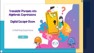 Translate Phrases in Algebraic Expressions Genially Escape Game