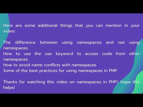 Namespaces in PHP