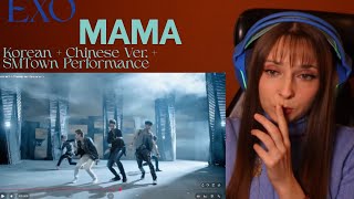 I love EXO's MAMA Korean Ver.   Chinese Ver.   SMTown Live Stage Reaction