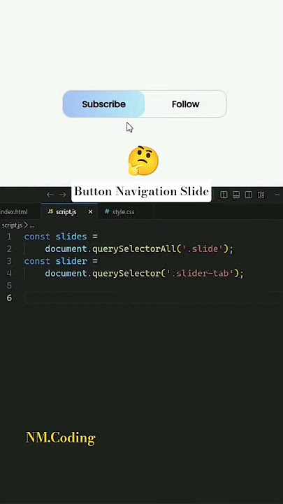 Button Navigation Slide for Coding  | Html Css , Js | #coding #design #animation #programming #style