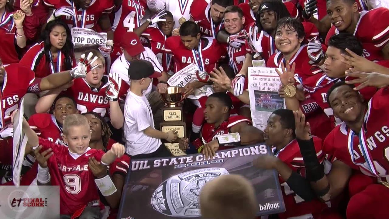 Carthage Bulldogs celebrate Texas Class 3A state championship YouTube