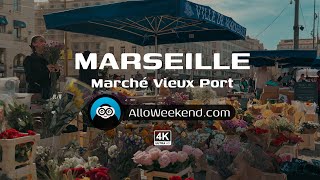 Le Marché du Vieux Port de Marseille le dimanche matin ne cesse de grandir ! 4K