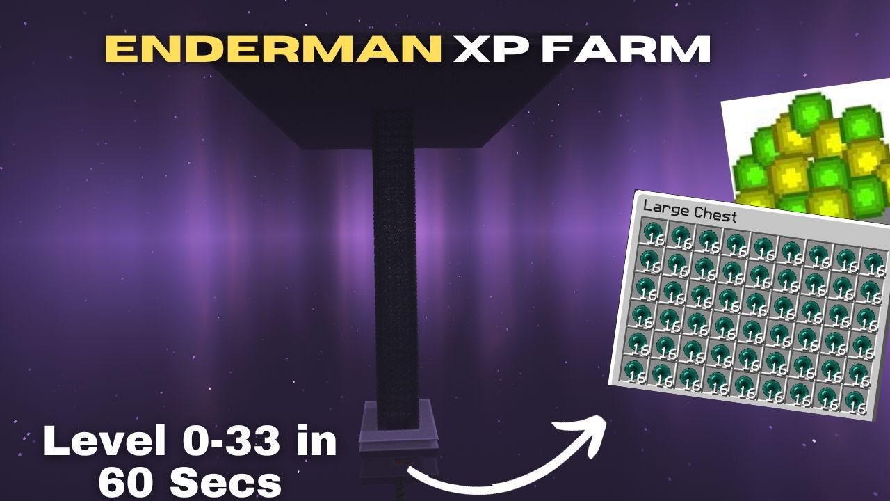 Minecraft Enderman XP Farm Tutorial [Aesthetic Farm] [1440p HD] in