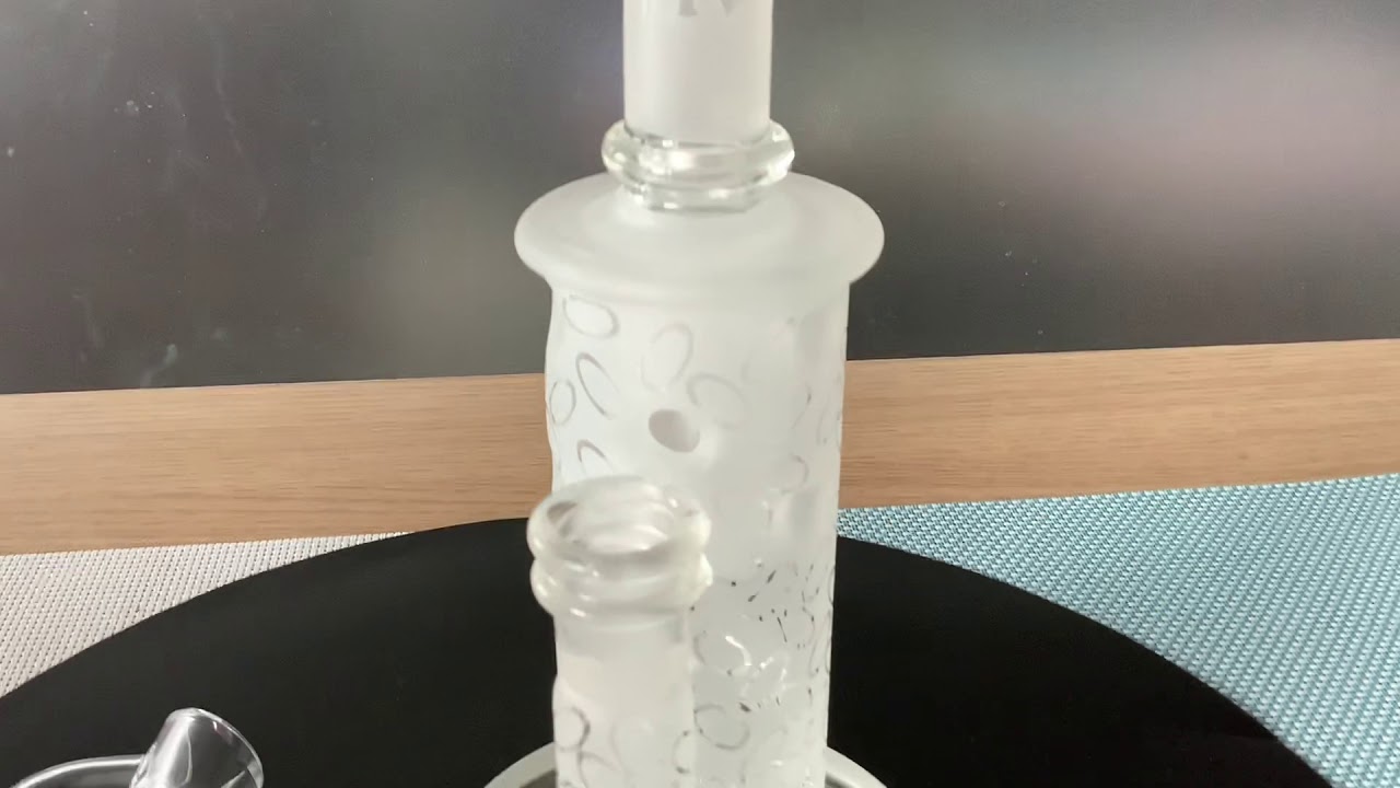 GB321 frosted oval straight fab dab rig with SOL perc joint 14.5mm