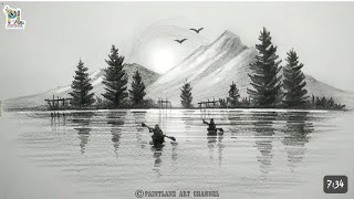 How to drow simple scenery Art for beginners #art #status #skechers #artist #arts #viral #youtuber