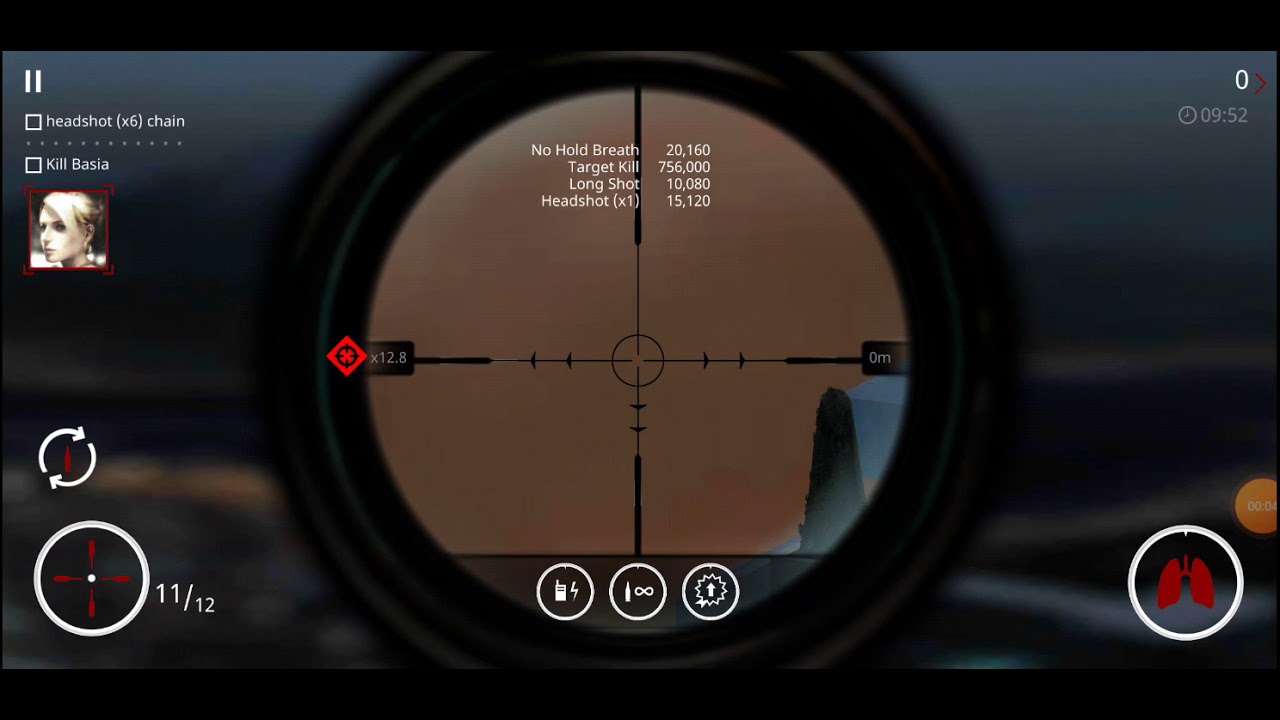 get a headshot (x6) chain and kill Basia Romanowski, Hitman Sniper