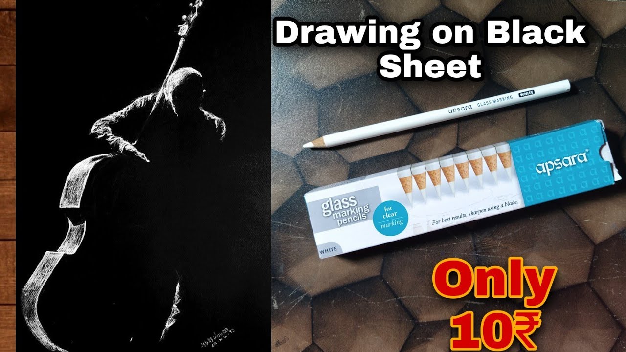 Drawing on Black Sheet using Apsara Glass Marking Pencil YouTube