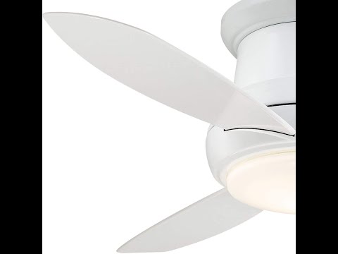 Minka Aire F518L WH, Concept II LED White Flush Mount 44 Ceiling Fan with Light & Remote Control