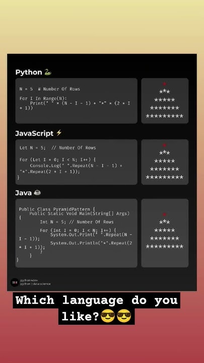 Pyramid patterns in python , Java script and Java. #coding #python # ...