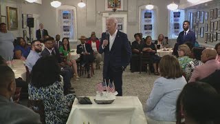 As Trump addresses NRA convention in Dallas, President Biden makes campaign stop in Georgia