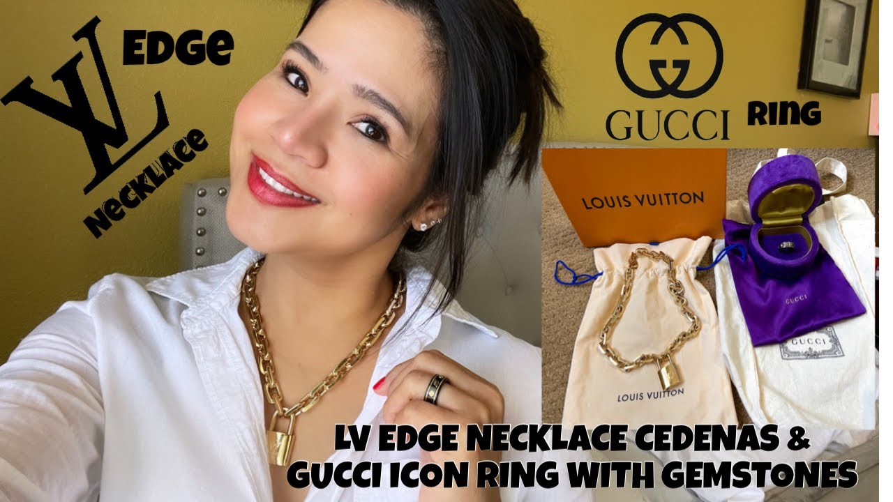 Louis Vuitton_LV エッジ ネックレス GM_LV Edge LV EDGE NECKLACE CADENAS & GUCCI ICON RING W/ GEMSTONES