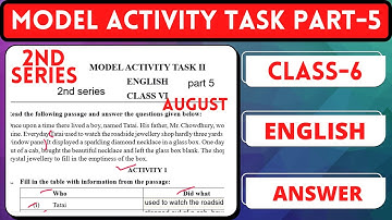 Class 6 English Model Activity Task Part 5 | Class 6 English Model Activity Task 5 | August 2021