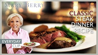 Classic Steak With Creamy Peppercorn Sauce | Mary Berry Everyday | Mary Berry