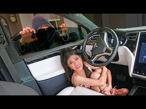 TRAPPED in TESLA for 24 HOURS! (Extreme Hide & Seek Challenge)