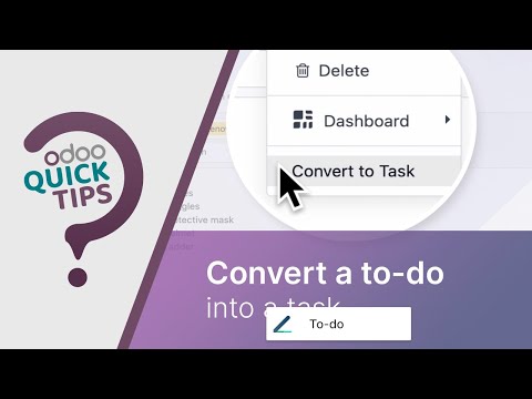 Odoo QuickTips - Convert a to-do into a task [To-Do]
