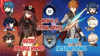Childe Vs Fontaine? Hutao Double Hydro & Childe International - Spiral Abyss 4.0 - Floor 12 9 Stars