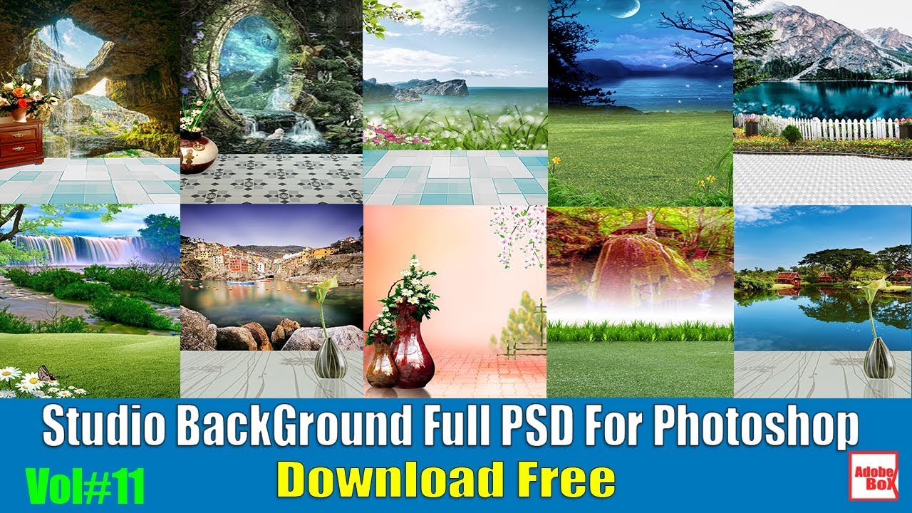 Studio BackGround Full PSD For Photoshop Vol#11 Download Free By Adobe Box  2019 - YouTube