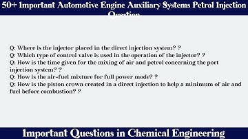MCQ Questions Automotive Engine Auxiliary Systems Petrol Injection with Answers