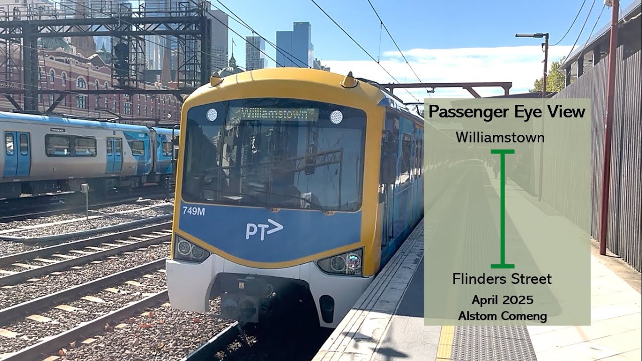 Passenger Eye View - Flinders Street Station to Williamstown Station, April, 2025