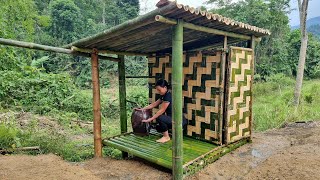 How Complete Build Outdoor Bathroom from Bamboo, Bushcraft Shelter, Survival | Trieu Mai Huong