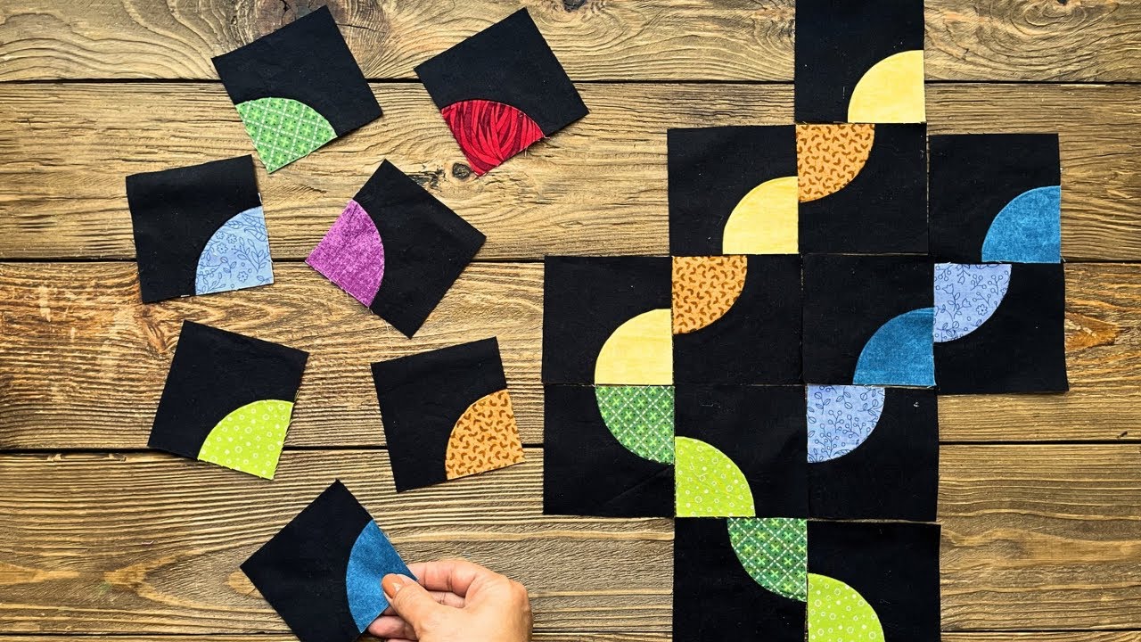 Beginner Quilt Blocks Made Easy | Half Circle Patchwork Tutorial - YouTube