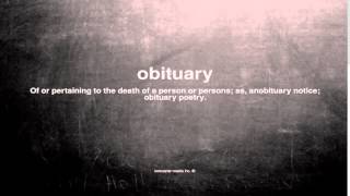 What does obituary mean