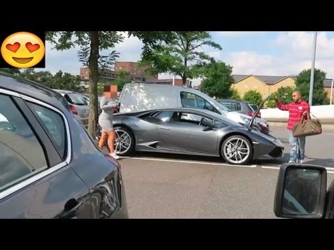شاهد رد فعل البنت عندما تتقابل مع شاب معه سيارة لامبورجيني مترجم