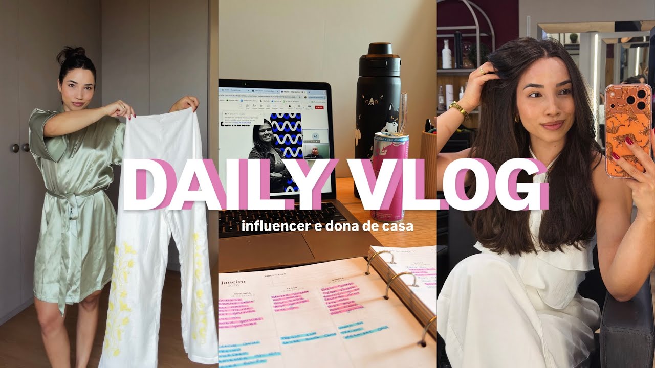 VLOG: treino de glúteos completo, rotina influencer, faxina e meu corte de cabelo