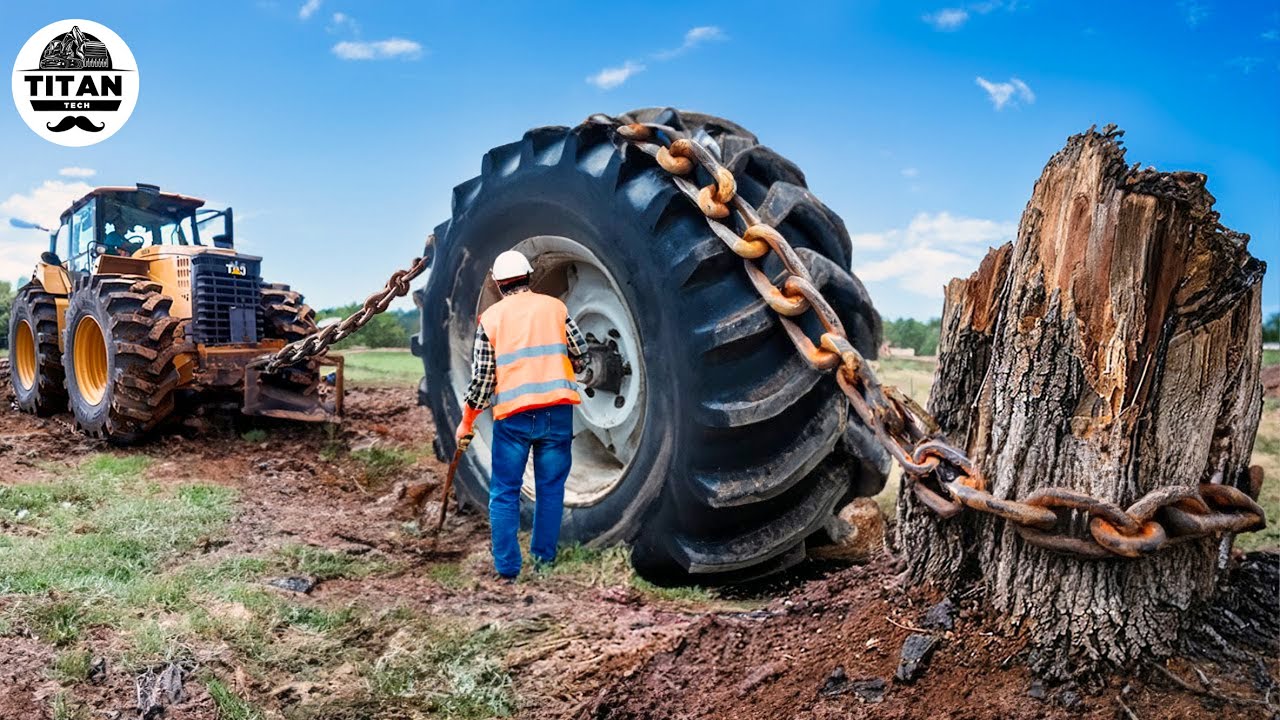 Extreme Dangerous Monster Stump Removal Excavator | Amazing Fastest Wood Chipper Machines #39